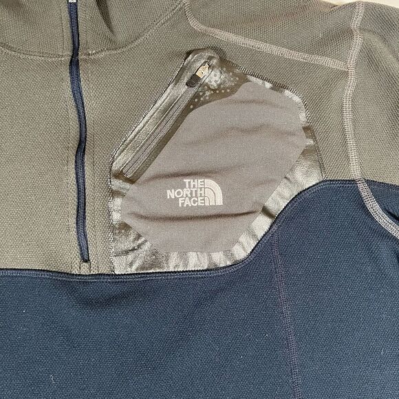The North Face 1/4 Zip Two Tone Fleece Jacket Chest Pocket Men's Medium - Picture 7 of 7